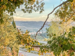 A view of a road with a bridge and a distant town. - Fiordo Rooms - Paradise Rooms (Ripabottoni)