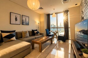 Living area - Zigzag Tower A- Affordable, 2 Bedroom Apartment, Sea View 303 A (Lusail)