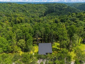 A house surrounded by dense forest with a clear view of the surrounding landscape. - Spacious 8-bedroom estate with AC in marvelous Logan (Logan)
