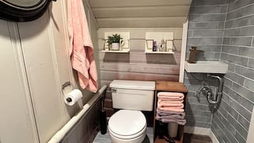 Un bagno piccolo ma funzionale, con il water, il lavandino e uno specchio.