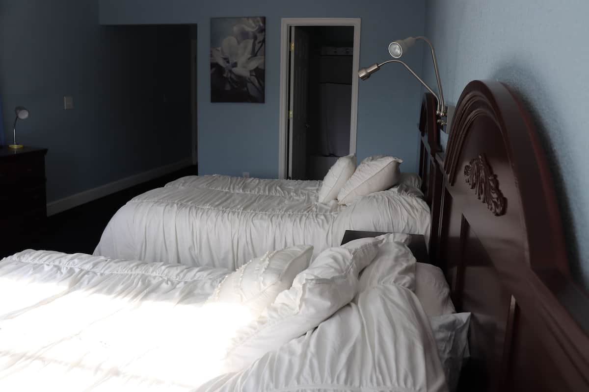 Room, 2 Double Beds | Desk, iron/ironing board, rollaway beds, bed sheets