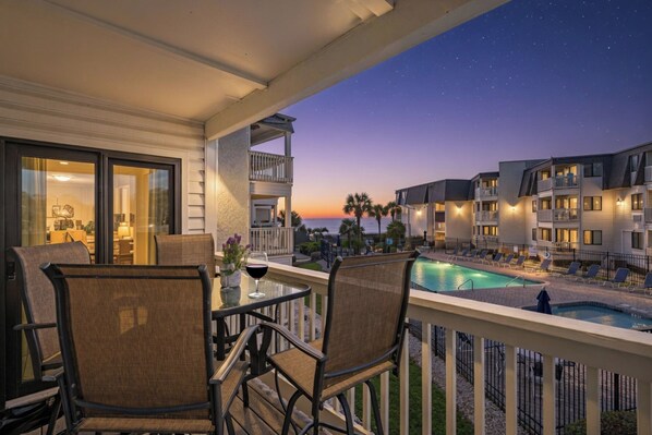 Deluxe Condo, 2 Bedrooms, Balcony, Partial Ocean View (214D) | Balcony - Ocean Forest Villas by Elliott Beach Rentals (Myrtle Beach)