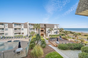 Basic Condo, 2 Bedrooms, Balcony, Partial Ocean View (206C) | Balcony view - Ocean Forest Villas by Elliott Beach Rentals (Myrtle Beach)