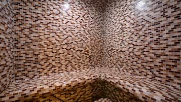 Sauna, steam room, body treatments, body scrubs, facials