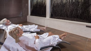Sauna, steam room, body treatments, aromatherapy, hot stone massages