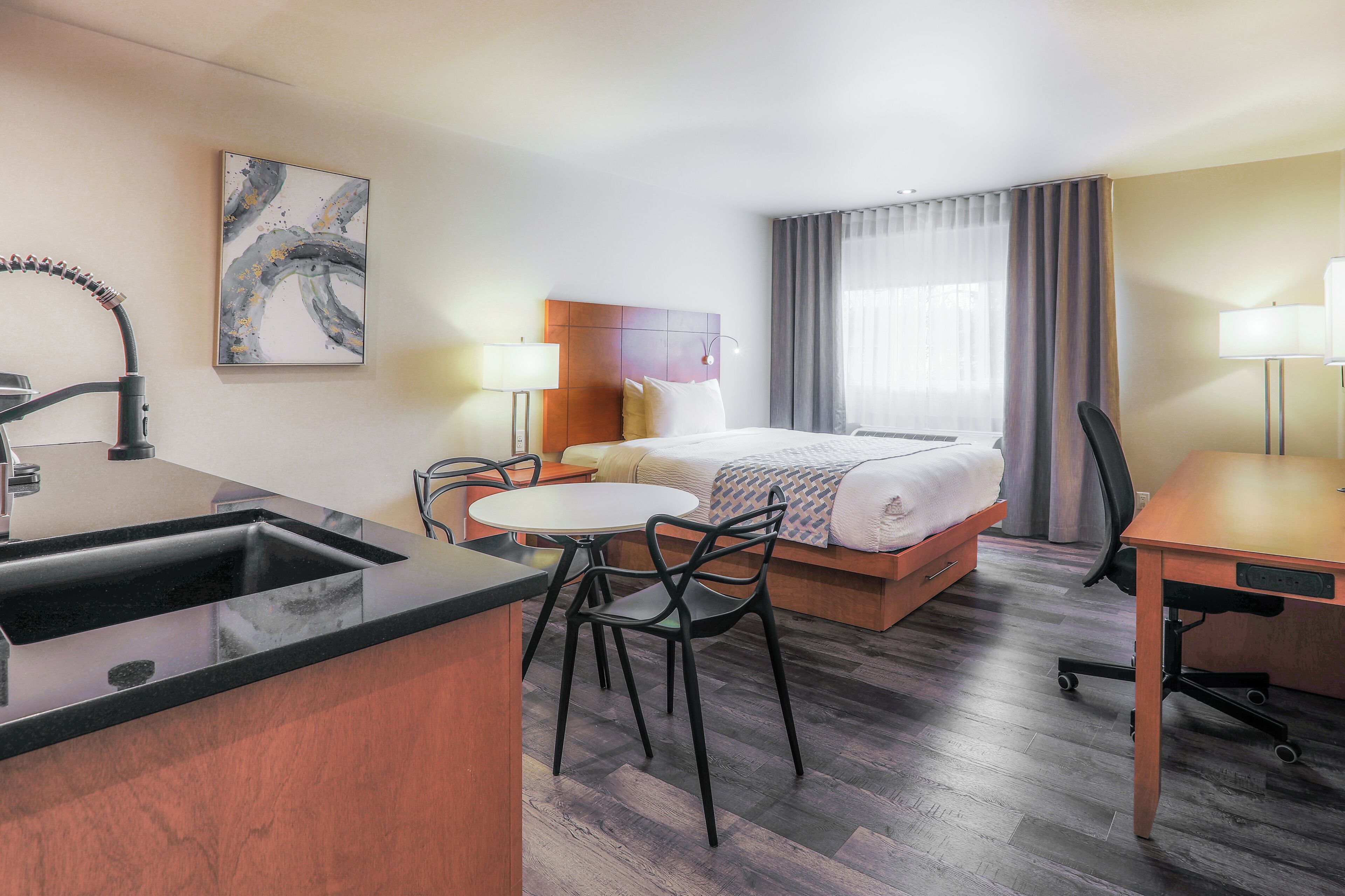 studio, 1 queen bed | premium bedding, desk, blackout curtains, soundproofing