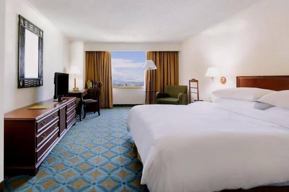 In-room safe, desk, laptop workspace, blackout drapes