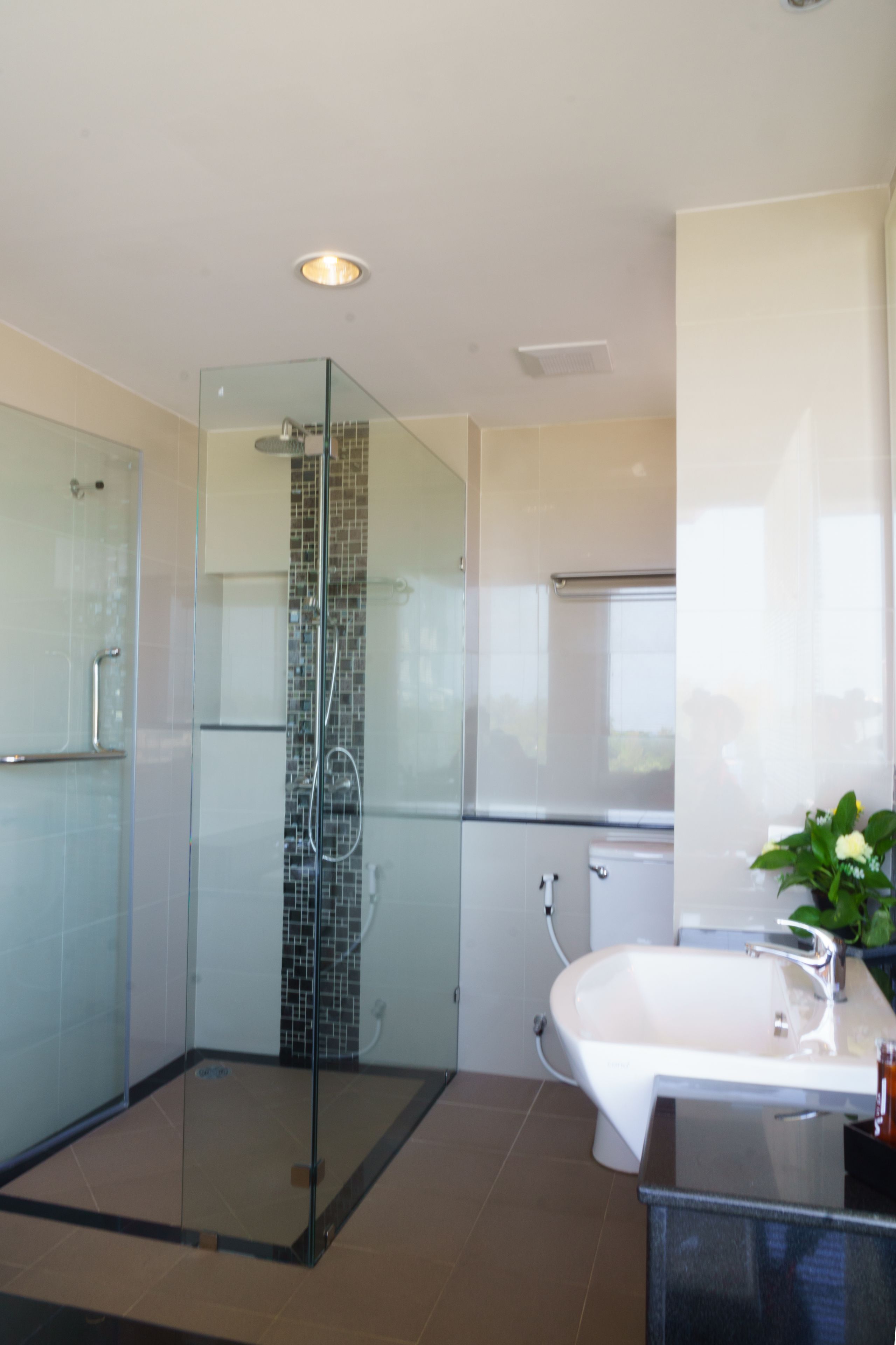 deluxe double bed | bathroom | free toiletries, hair dryer, towels, soap