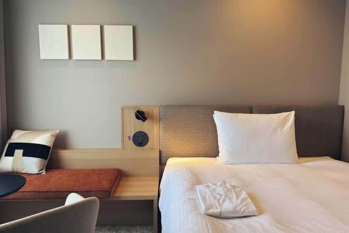 1 bedroom, desk, blackout drapes, iron/ironing board
