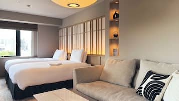 1 bedroom, desk, blackout drapes, iron/ironing board