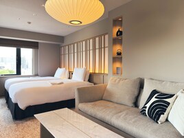 Desk, blackout curtains, iron/ironing board, free cots/infant beds