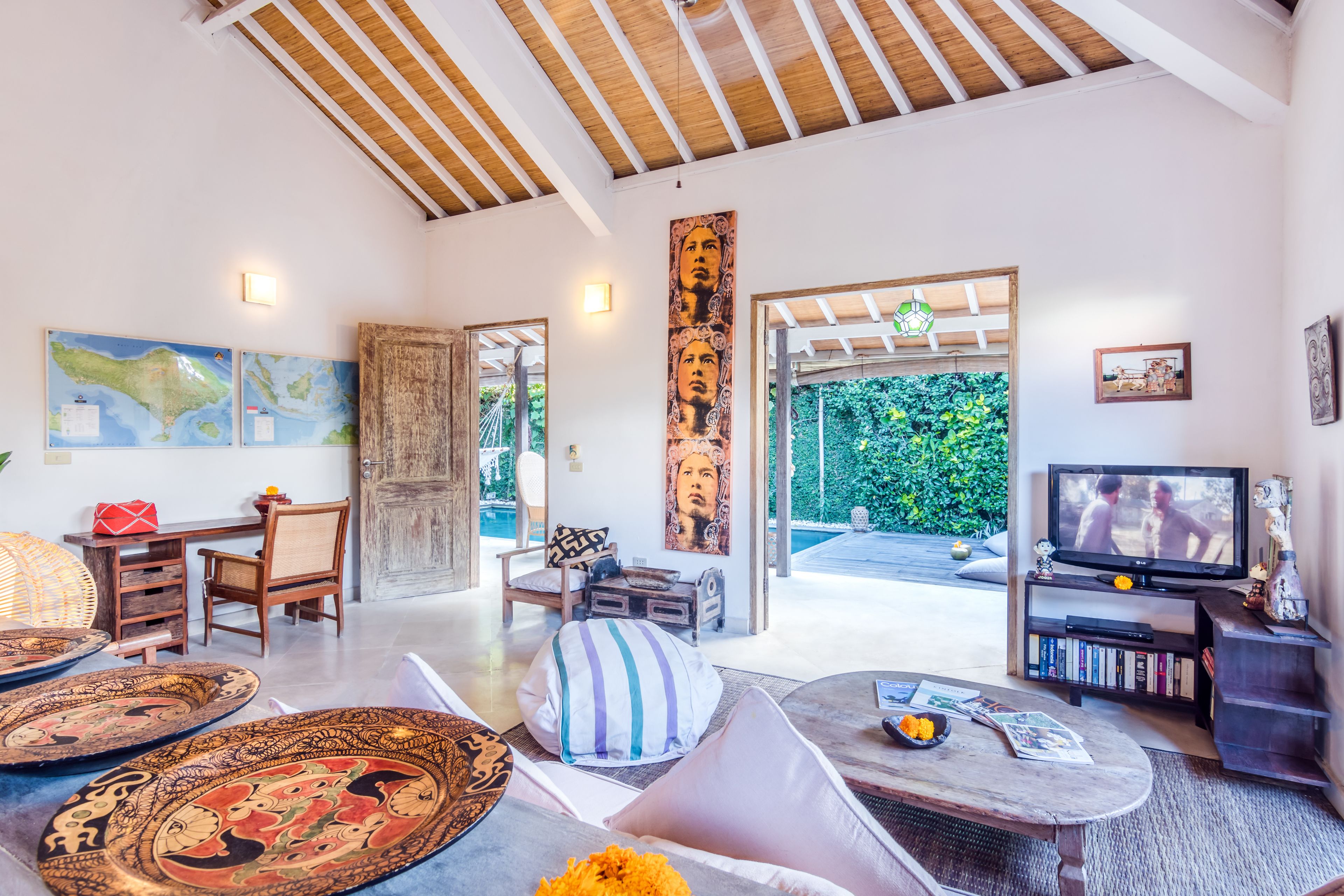 Villa, 3 Bedrooms, Private Pool | Living room | 32-inch LCD TV with cable channels, DVD player