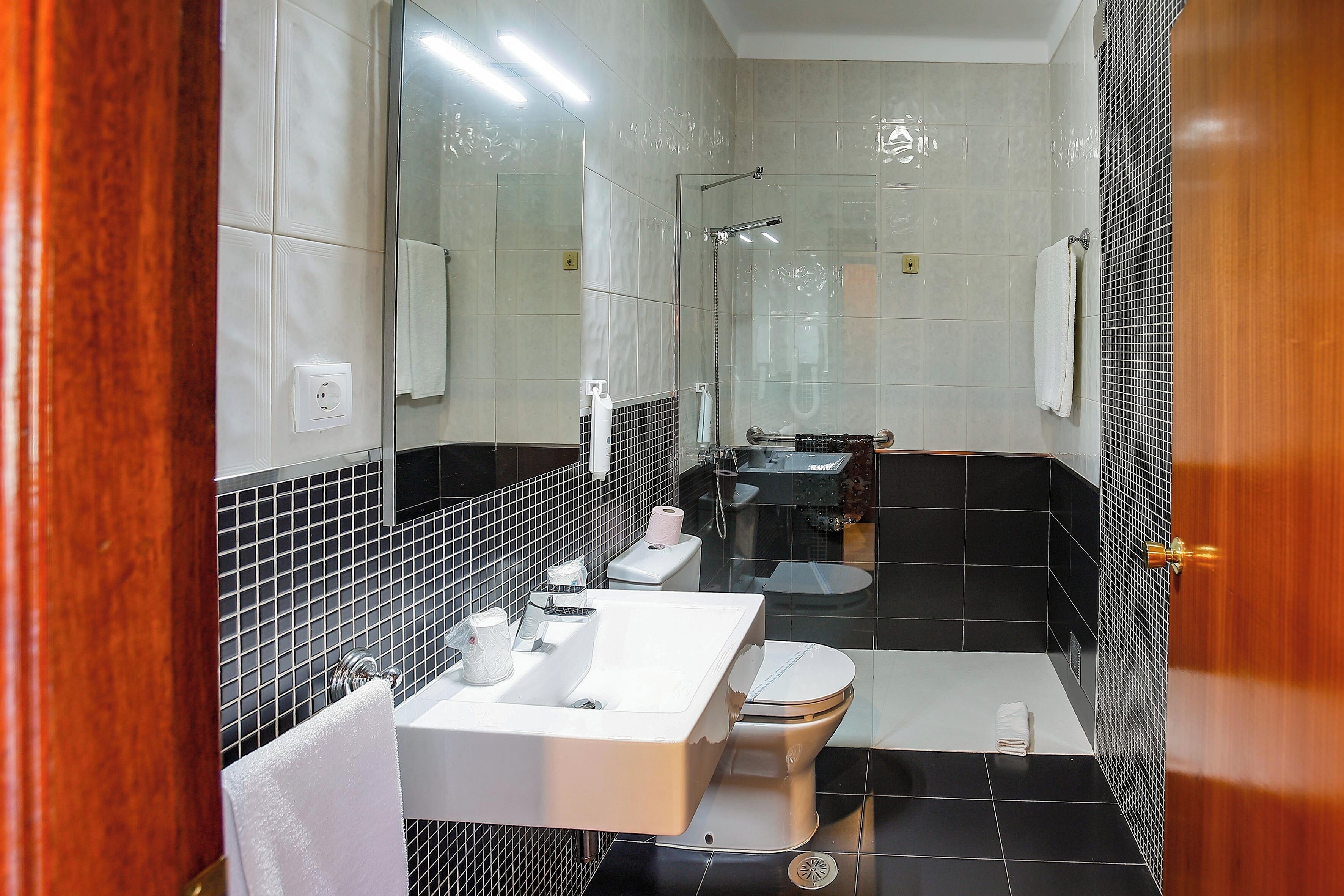 deep-soaking bathtub, free toiletries, hair dryer, bidet