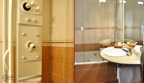 Boblebad, toalettartikler (inkludert), hårføner og bidé