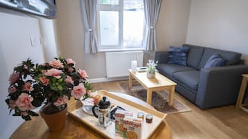 Standaard appartement | Woonruimte | Een flatscreentelevisie