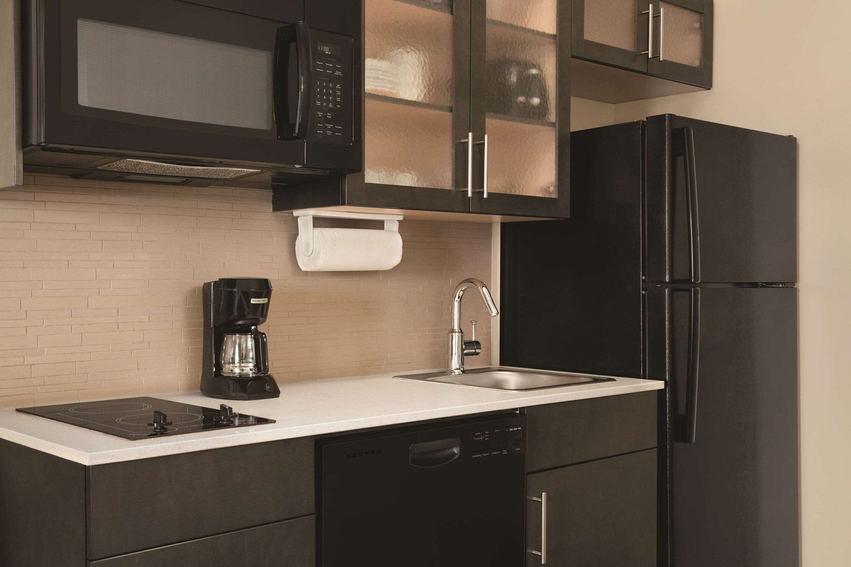 pillow-top beds, desk, laptop workspace, blackout curtains