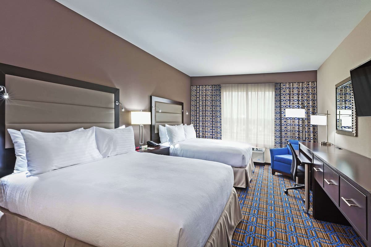 In-room safe, desk, laptop workspace, blackout curtains