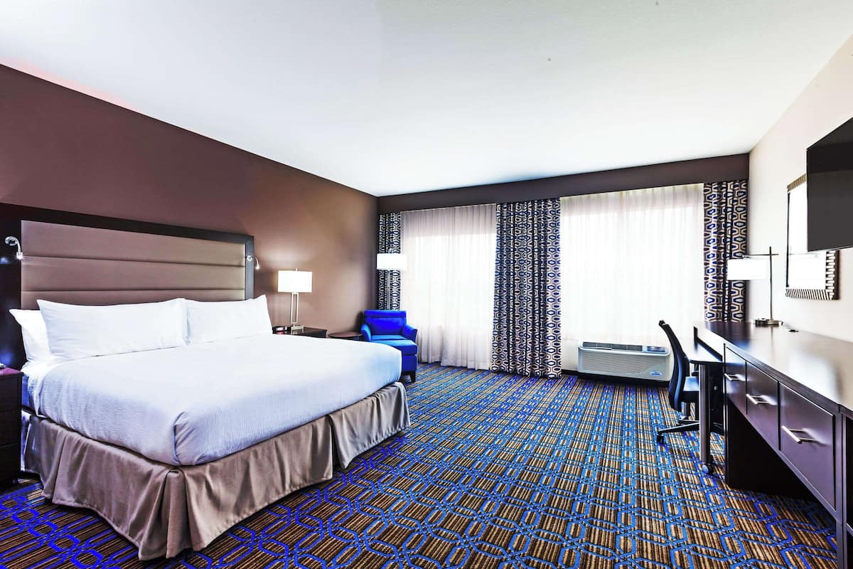In-room safe, desk, laptop workspace, blackout curtains
