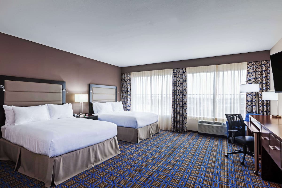 In-room safe, desk, laptop workspace, blackout curtains