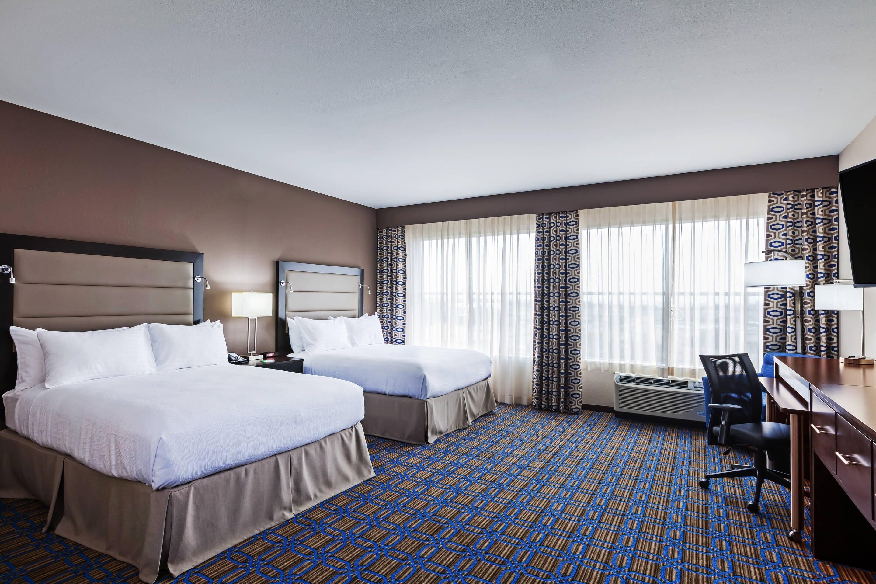 Room, 2 Queen Beds, Accessible, Non Smoking | In-room safe, desk, laptop workspace, blackout drapes