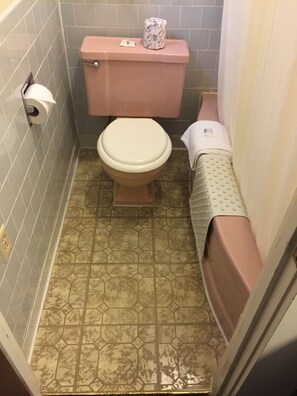 Chambre, 2 lits doubles | Salle de bain | Ensemble douche/baignoire, articles de toilette gratuits
