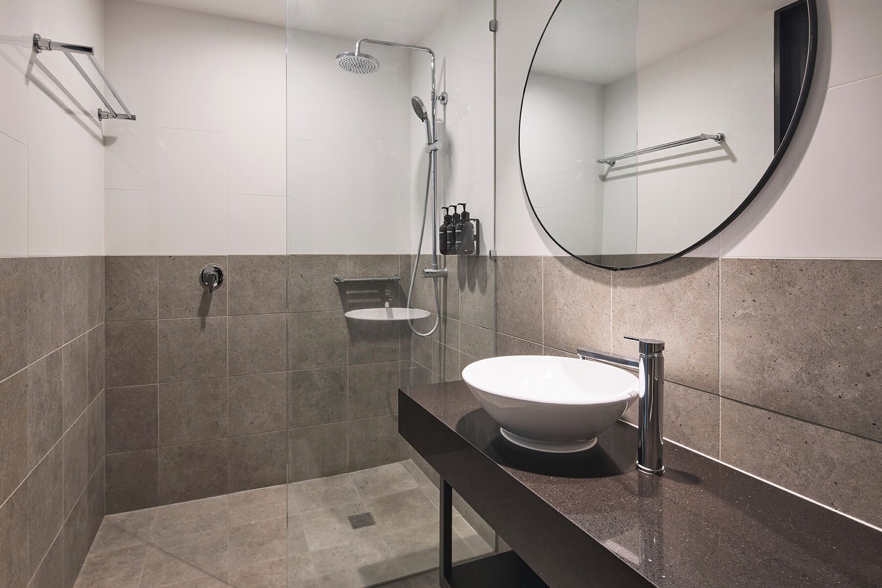 free toiletries, hair dryer, towels