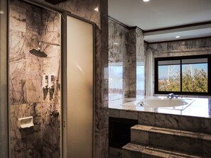 Habitación presidencial | Baño | Amenidades de baño gratuitas, secadora de cabello, toallas, jabón 