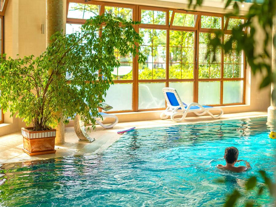 Indoor pool, open 7 AM to 10 PM, free pool cabanas, pool loungers