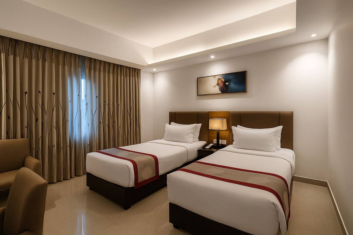 Premium Twin Room, Smoking, Private Bathroom | 1 bedroom, premium bedding, minibar, in-room safe