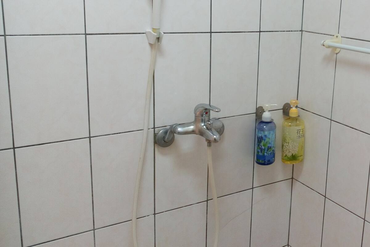 Shower, free toiletries, hair dryer, slippers