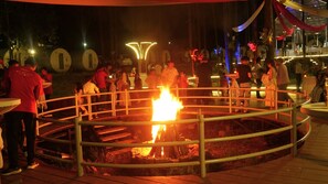 Outdoor banquet area