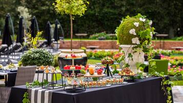 Outdoor banquet area