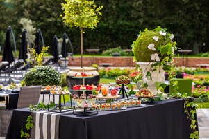 Outdoor banquet area