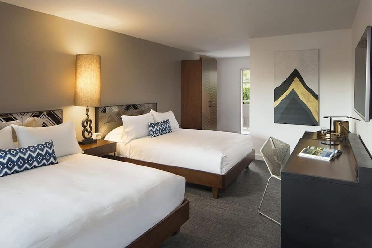 Room, 2 Queen Beds, Non Smoking | Desk, laptop workspace, free WiFi, bed sheets