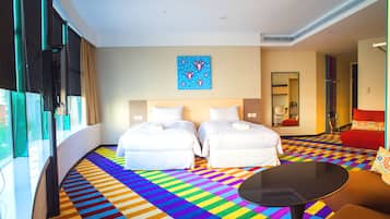 Deluxe Double or Twin Room, City View | Down duvets, in-room safe, desk, iron/ironing board