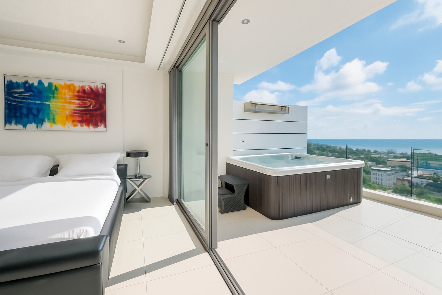 Vila superluxo, 2 quartos, vista para o mar (Dreams Villas, Jacuzzi) | Vista da sacada