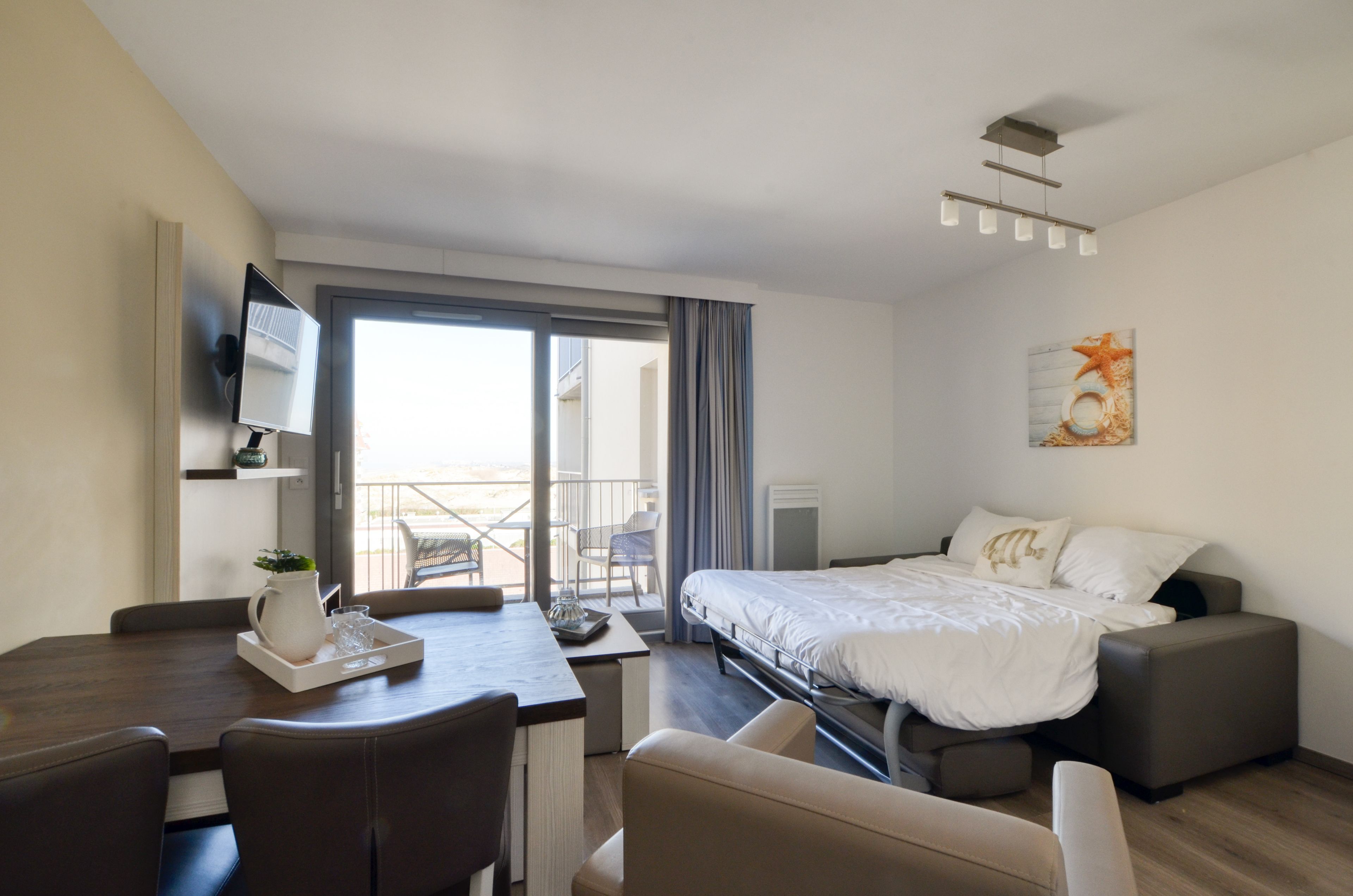 Standard Apartment, Balcony | Living area | Flat-screen TV