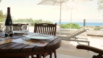 Villa, 3 Bedrooms, Private Pool, Sea View | Terrace/patio