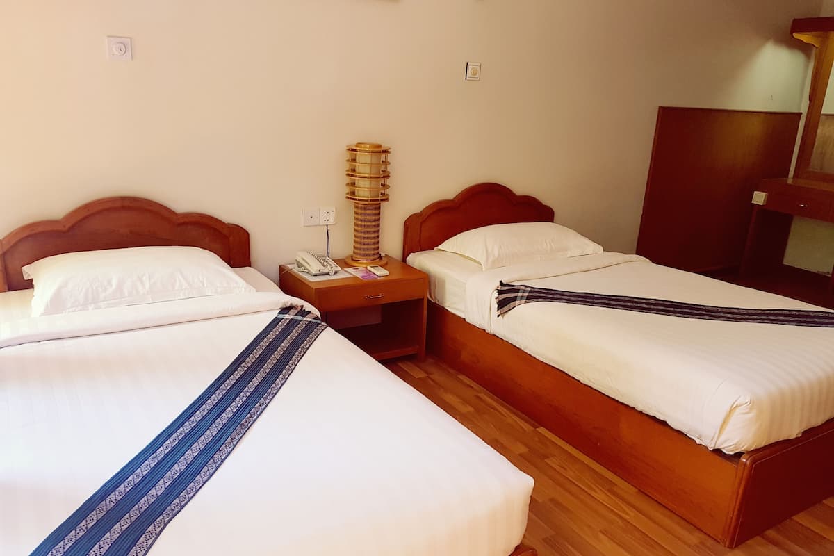 minibar, desk, blackout curtains, iron/ironing board