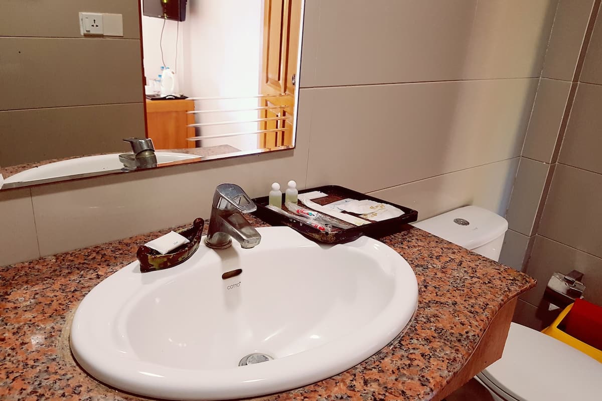 shower, free toiletries, hair dryer, slippers