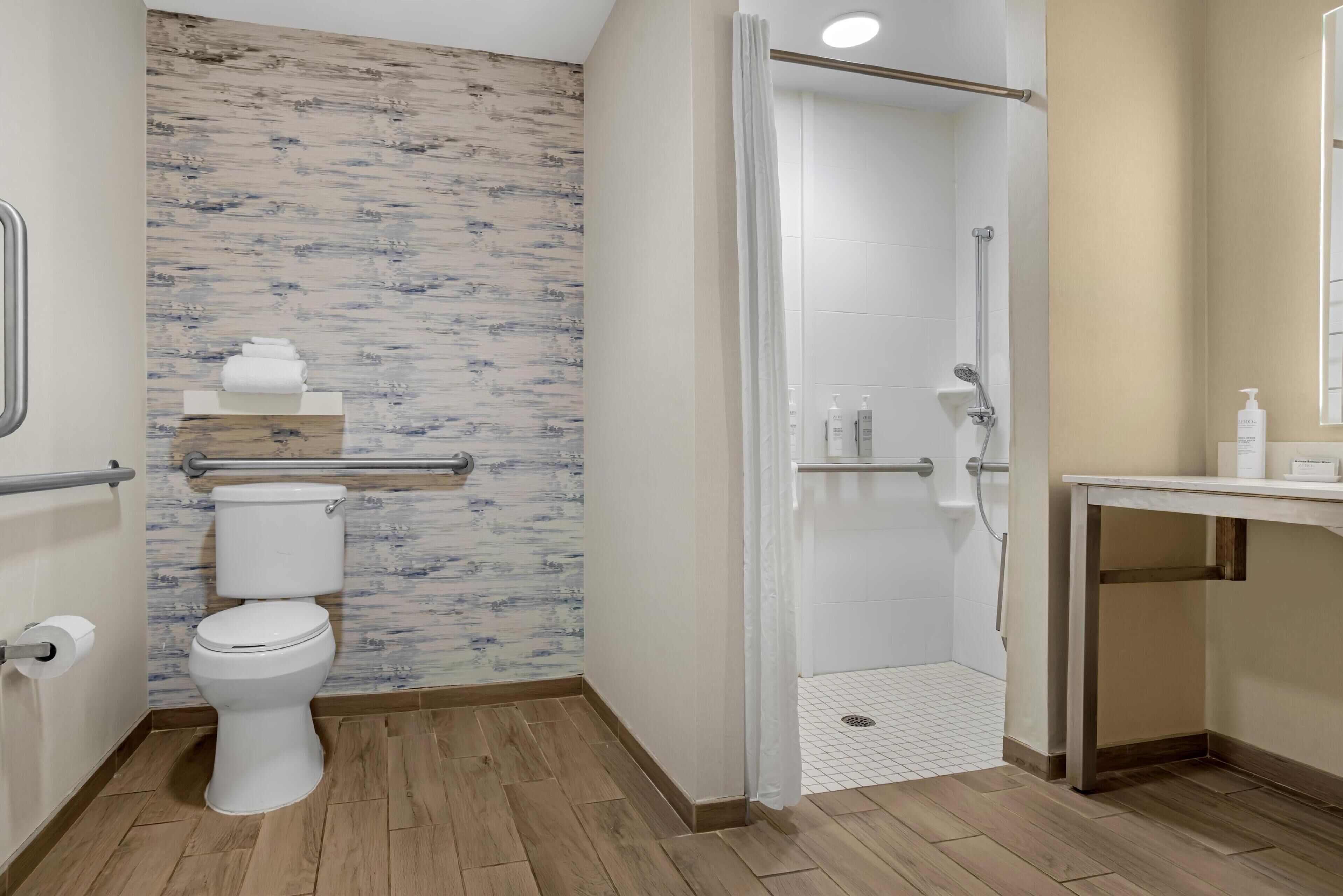 free toiletries, bathrobes, towels