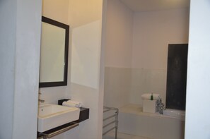 Villa, 1 Bedroom, Private Pool | Bathroom | Separate tub and shower, free toiletries, slippers, towels