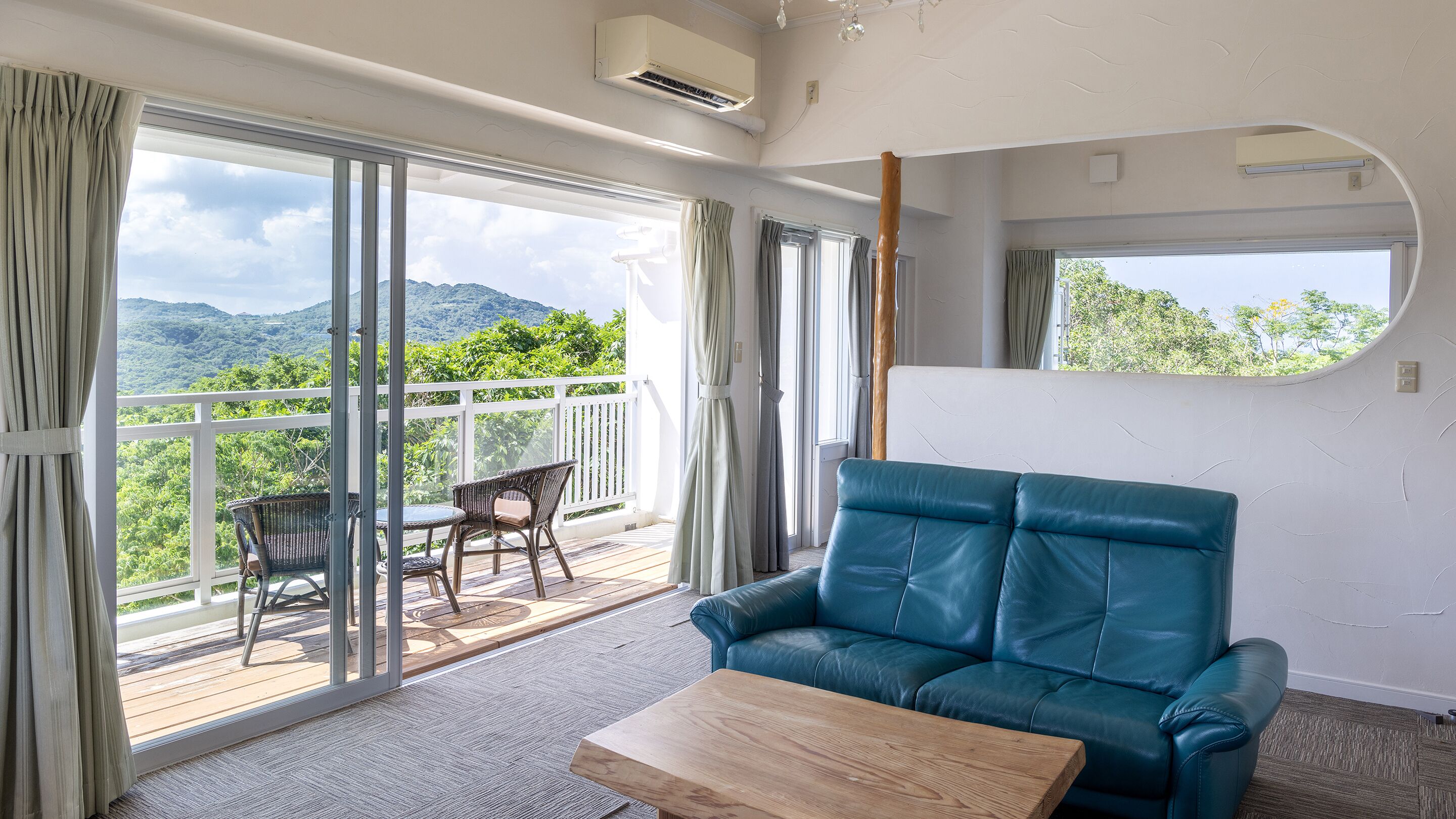 Individually decorated, desk, laptop workspace, blackout curtains