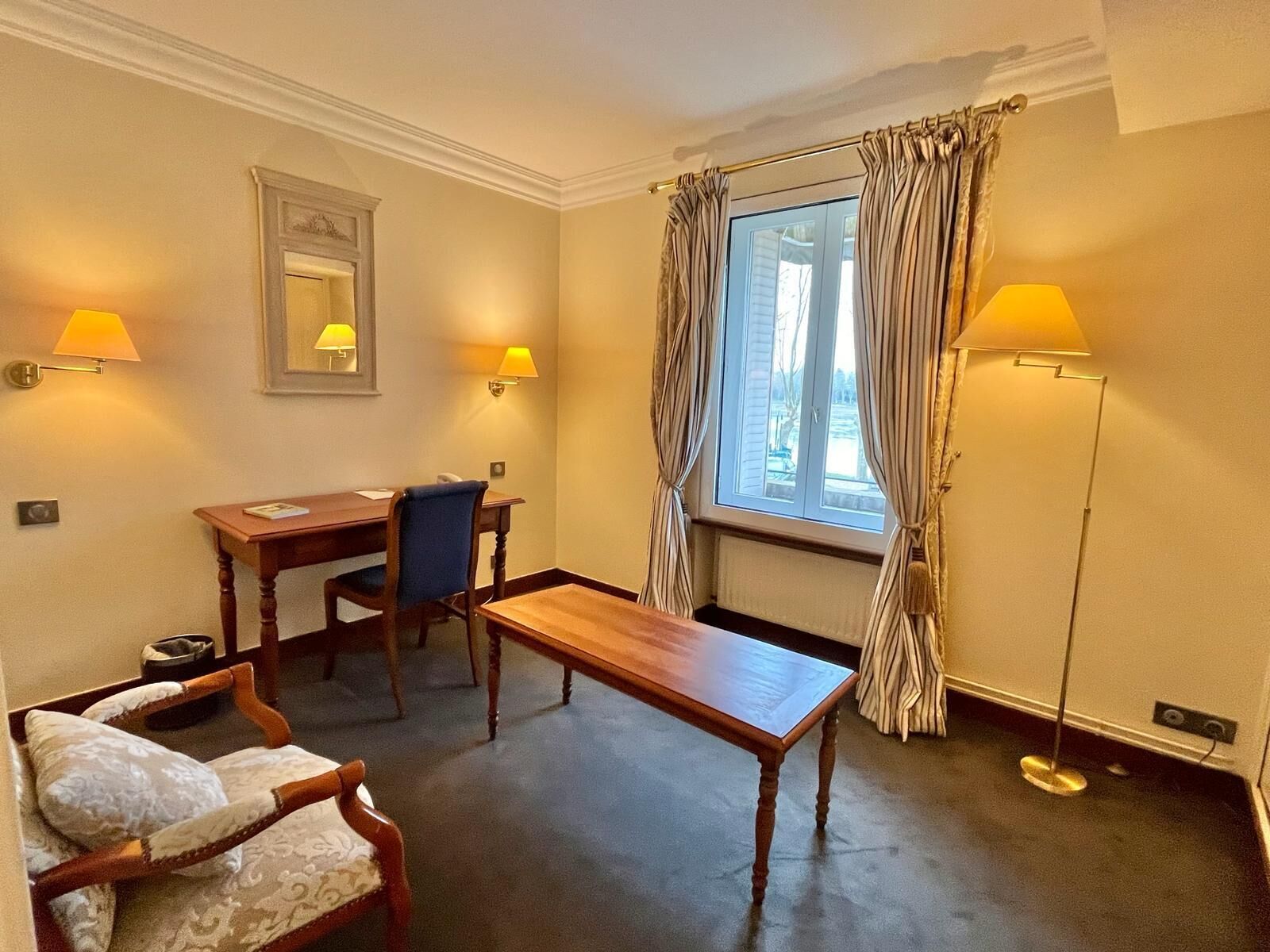 classic suite, 1 bedroom, bathtub, river view | premium bedding, in-room safe, individually decorated, desk