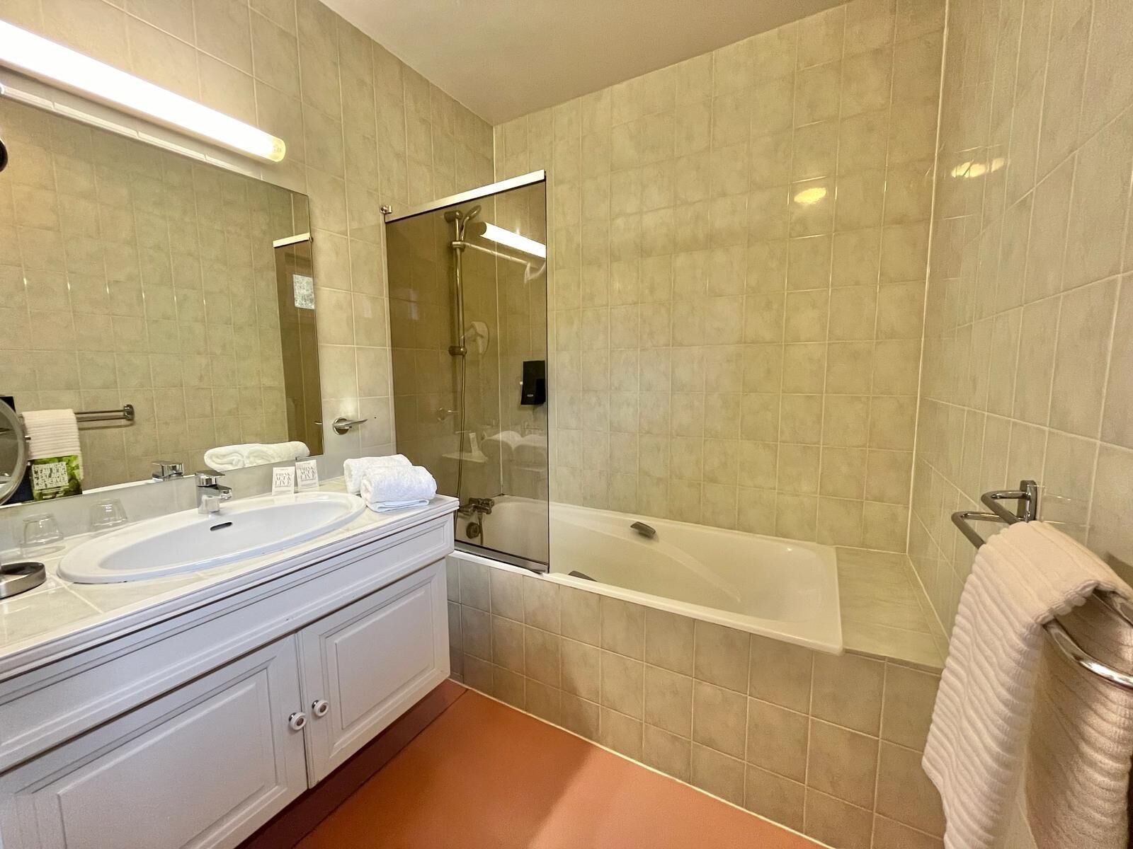 executive double room, 1 bedroom, private bathroom, river view | bathroom | free toiletries, hair dryer, towels