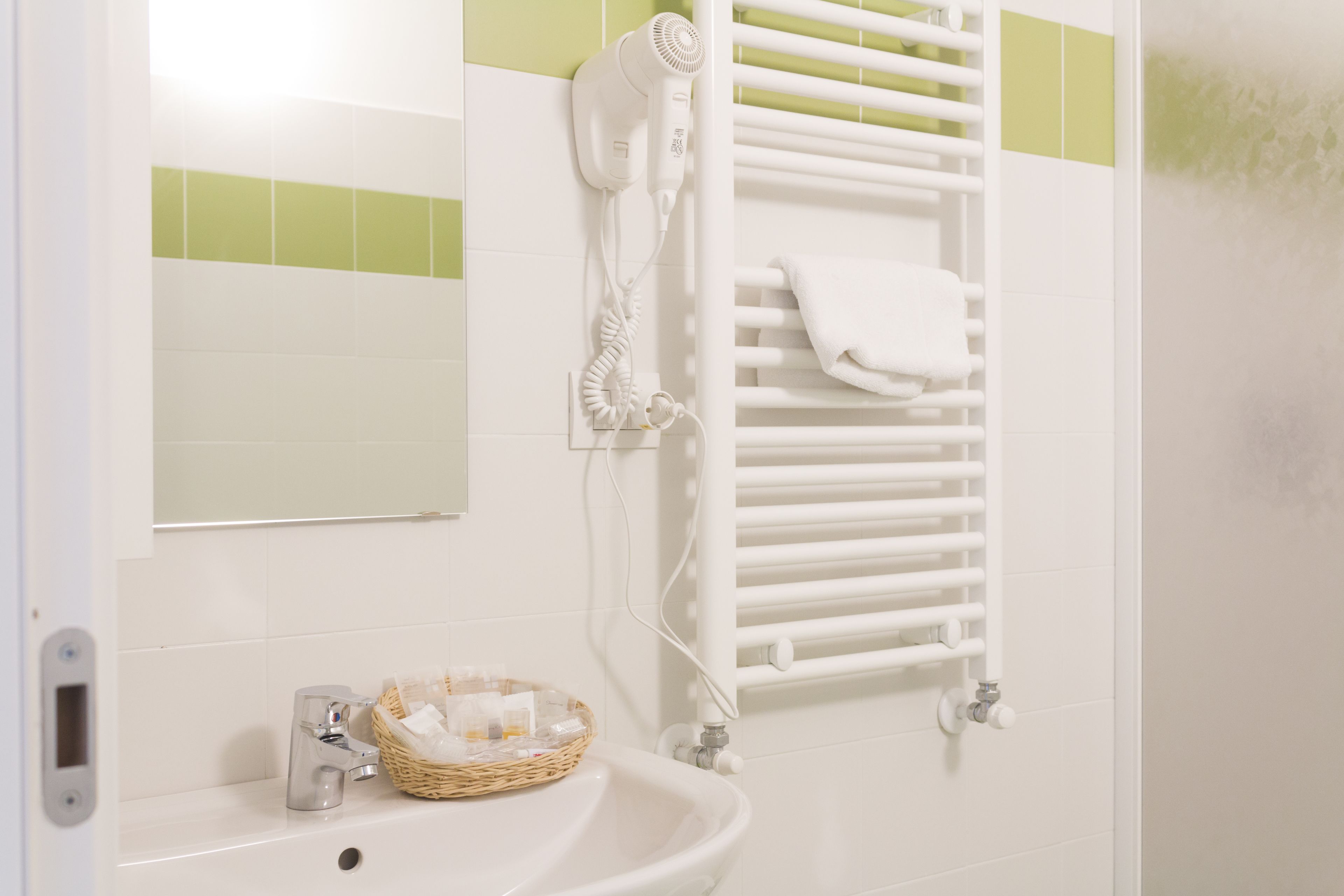 shower, free toiletries, hair dryer, bidet