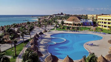 13 outdoor pools, pool umbrellas, sun loungers