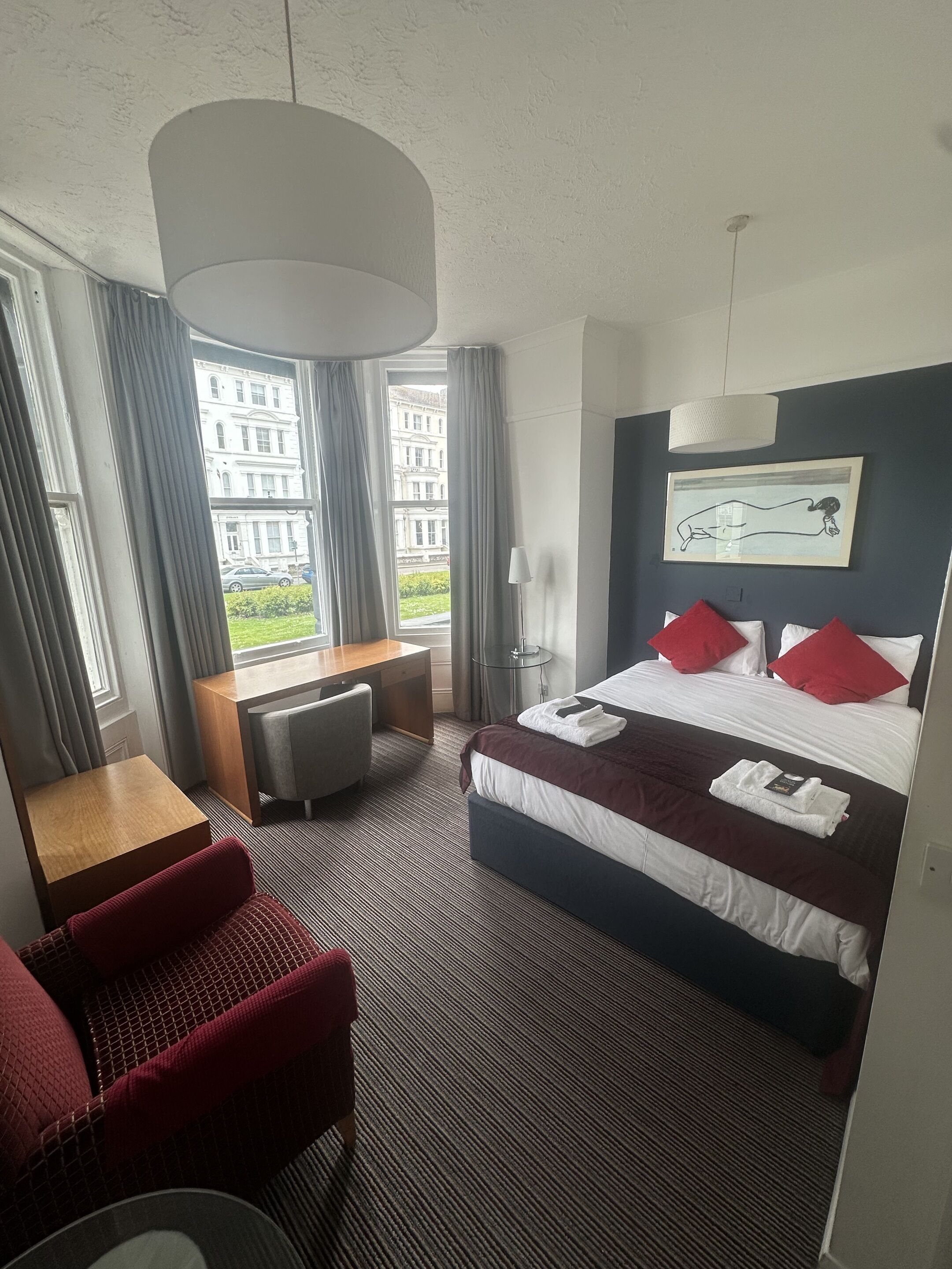 Economy Double Room, Ensuite (Side Sea View) | Desk, iron/ironing board, free WiFi, bed sheets
