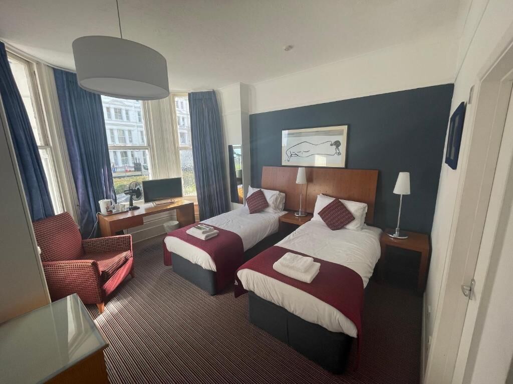 twin room (side sea view) | desk, iron/ironing board, free wifi, bed sheets