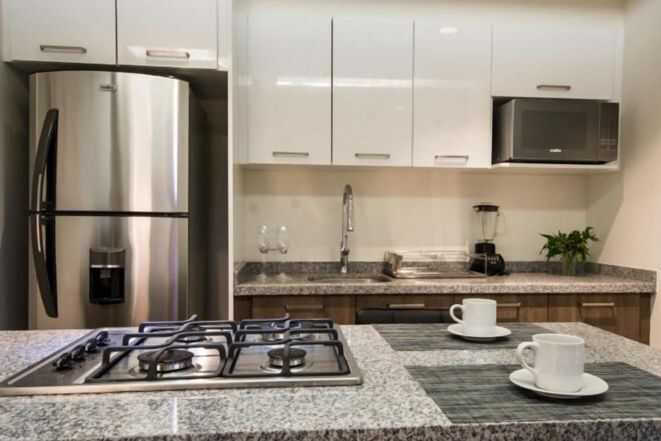 Yksityinen keittiö | Jääkaappi, mikroaaltouuni, liesi, kahvin-/teenkeitin